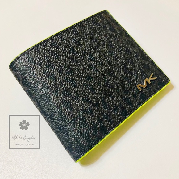 Michael Kors Other - Michael Kors - Cooper Signature Neon Trim Wallet